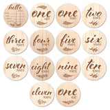 Milestone Discs Set featuring 14 engraved NZ floral designs for capturing baby's growth memories with Kiwiana charm.