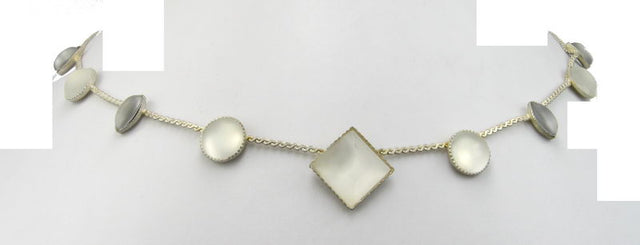 Frosted clear necklace with shimmering beads, adjustable length for versatile styling, perfect for any occasion.