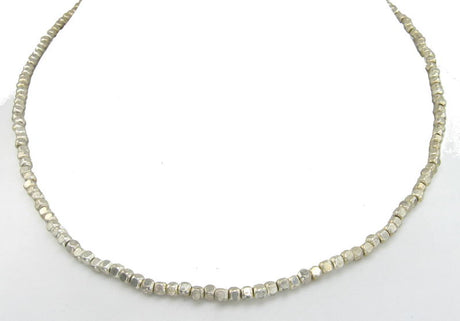 Silver Cube Chain Necklace featuring a modern design in high-quality sterling silver, perfect for layering or wearing alone.