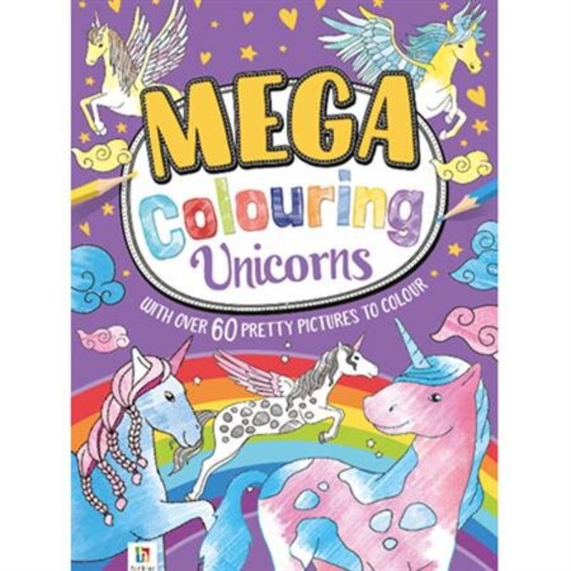 Colouring book featuring enchanting unicorn illustrations for kids, ideal for creative fun during travel or rainy days.