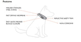 EzyDog Neo XL Red Dog Collar: waterproof neoprene, durable, reflective, quick-release buckle, and stainless steel D-Ring for safety.