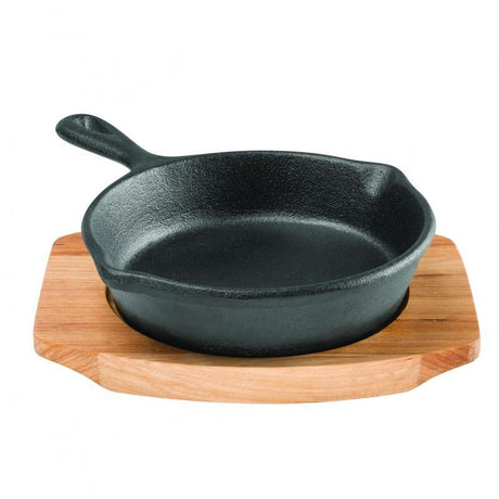 10cm Pyrolux Pyrocast Skillet with Tray, ideal for searing and serving individual dishes, featuring durable cast iron construction.