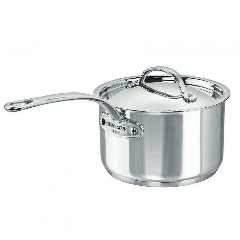 CHASSEUR Maison Stainless Steel Saucepan 18cm, elegant design, perfect for sauces, and compatible with all stovetops.