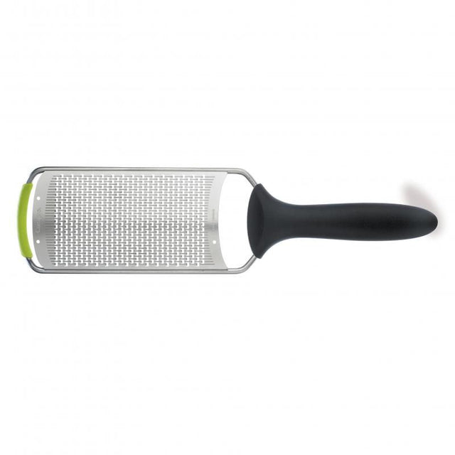 Cuisipro SGT Fine Grater featuring ergonomic handle, Surface Glide Technology, and protective measuring cover for effortless grating.