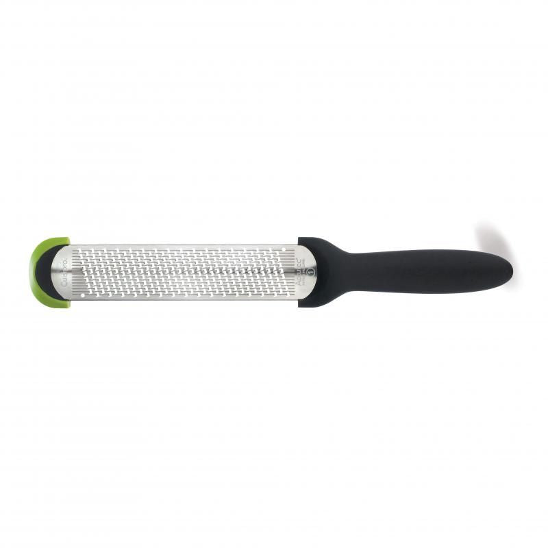 Cuisipro SGT Fine Rasp with ergonomic handle, non-slip grip, and etched blade for efficient grating of citrus zest and cheese.