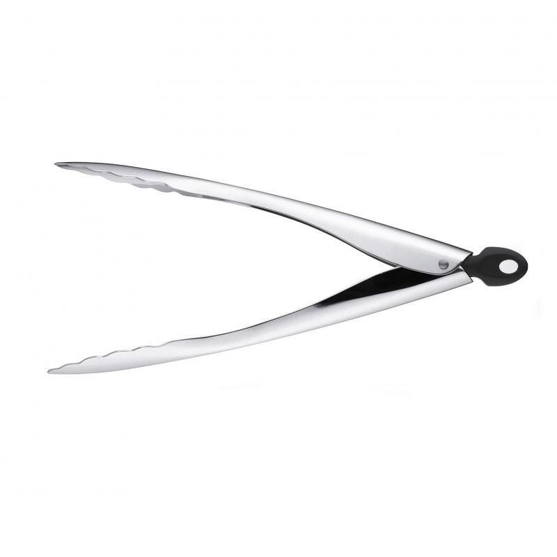 Cuisipro Tempo Locking Tongs 30.5cm with durable stainless steel, twist-and-turn locking, and comfortable contoured handles.