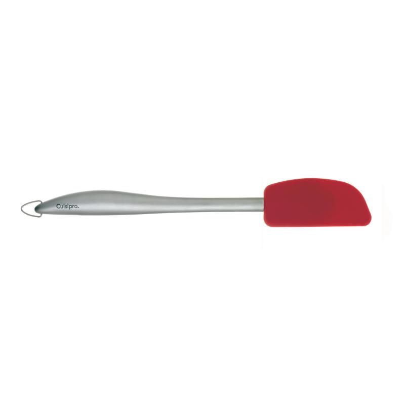 Cuisipro 29cm red silicone spatula, heat-resistant and ergonomic, perfect for mixing, cooking, and serving in stylish kitchens.