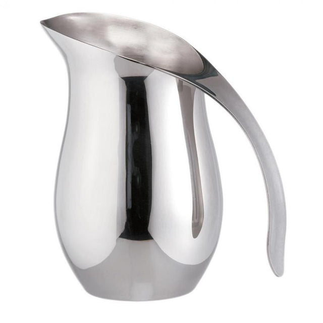 Cuisipro Frothing Pitcher with 592ml capacity, polished stainless steel, dripless pour, and comfort grip for perfect frothing.