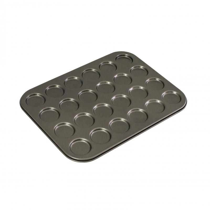 Non-stick 24-cup mini macaroon pan, 35x27cm, perfect for baking macaroons, easy release, durable carbon steel.