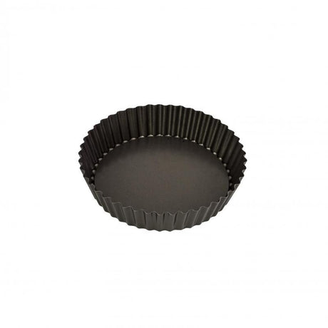 Bakemaster 25cm deep flan/quiche pan with non-stick coating for easy release and durable carbon steel design.