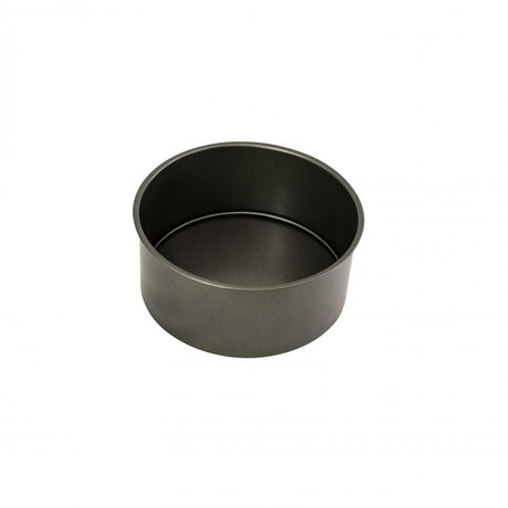 Bakemaster round deep cake pan with loose base, 20cm x 8cm, features non-stick coating for easy cake release and even baking.