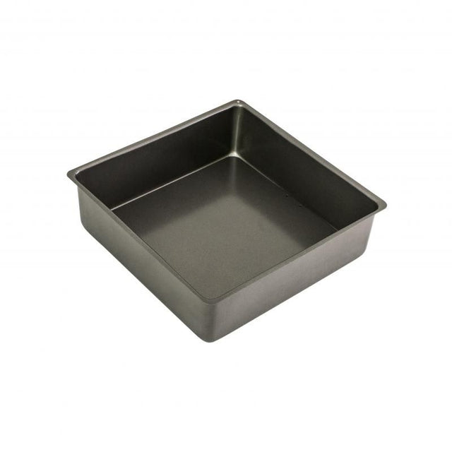 Bakemaster Loose Base Square Deep Cake Pan, 25x25x8cm, non-stick, designed for easy release and even baking results.