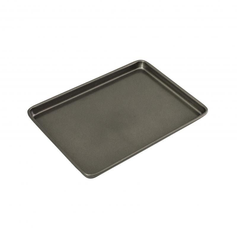 Bakemaster Baking Tray 35x25cm in durable carbon steel with double non-stick coating, ideal for easy baking and clean-up.