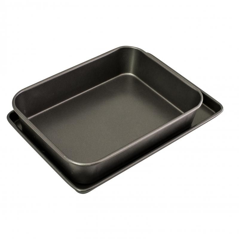 Bakemaster Bakeware Twin Pack (Roasting Pan/Oven Tray) Non-Stick