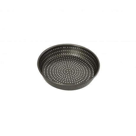 Bakemaster Perfect Crust Deep Pie Pan - 23cm x 5cm, heavy-duty carbon steel with perforated base for crispy, non-stick baking.