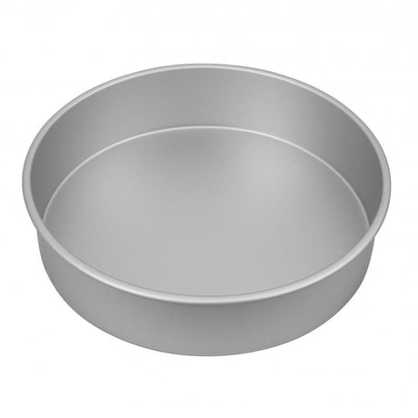 Bakemaster Silver Anodised Round Cake Pan, 30.5cm, non-stick, PFOA-free, perfect for even baking and easy cleanup.