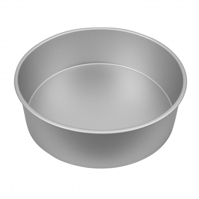 Bakemaster Silver Anodised Round Deep Pan 30.5x10cm, ideal for cakes and casseroles with non-stick, lightweight, and safe design.