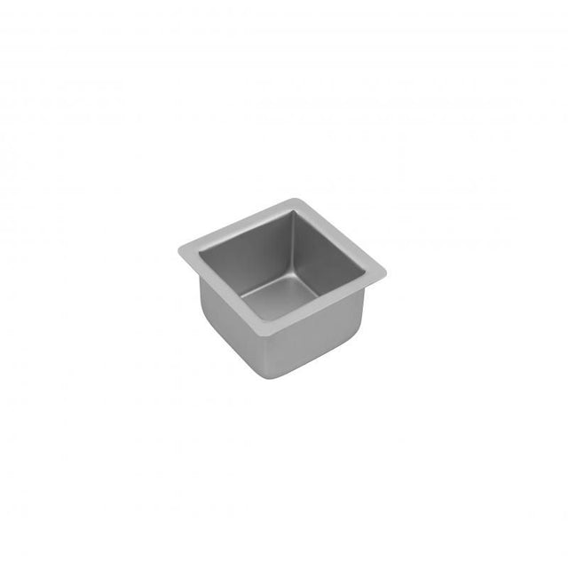 Bakemaster silver anodised square cake pan, 10x7.5cm, non-stick, lightweight, ideal for precision baking and easy cleanup.