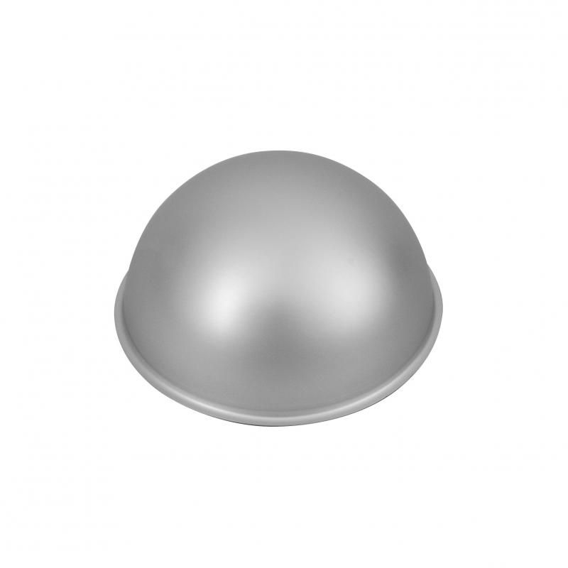 Bakemaster Silver Anodised Hemisphere Pan, 15x7.5cm, ideal for baking cakes and desserts with even heat distribution.