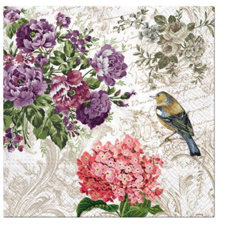 Paw Lunch Napkins 33cm Pack Of 20 | 3 Ply | Charming Garden