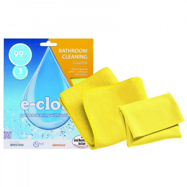 E-Cloth Bathroom Cloth Twin Pack for effective, chemical-free cleaning of bathroom surfaces using just water.