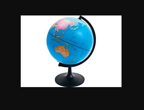 Colorful 28cm Edu-Toys Swivel Globe on a sturdy base, perfect for teaching geography to kids aged 8 and up.