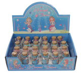 Colorful Mermaid Wishes jars set of 24, perfect for decor, gifts, or party favors, each measuring 3cm by 7cm.