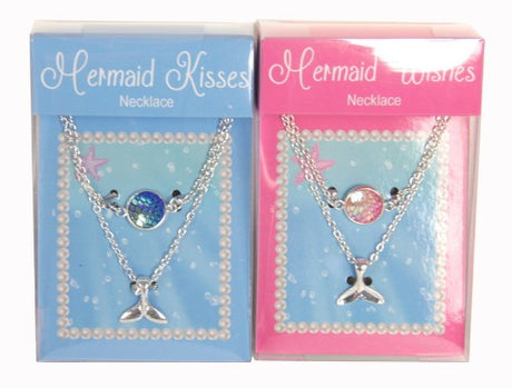 A box of 12 mermaid necklaces featuring 4 assorted whimsical designs, perfect for gifts and ocean-themed jewelry lovers.