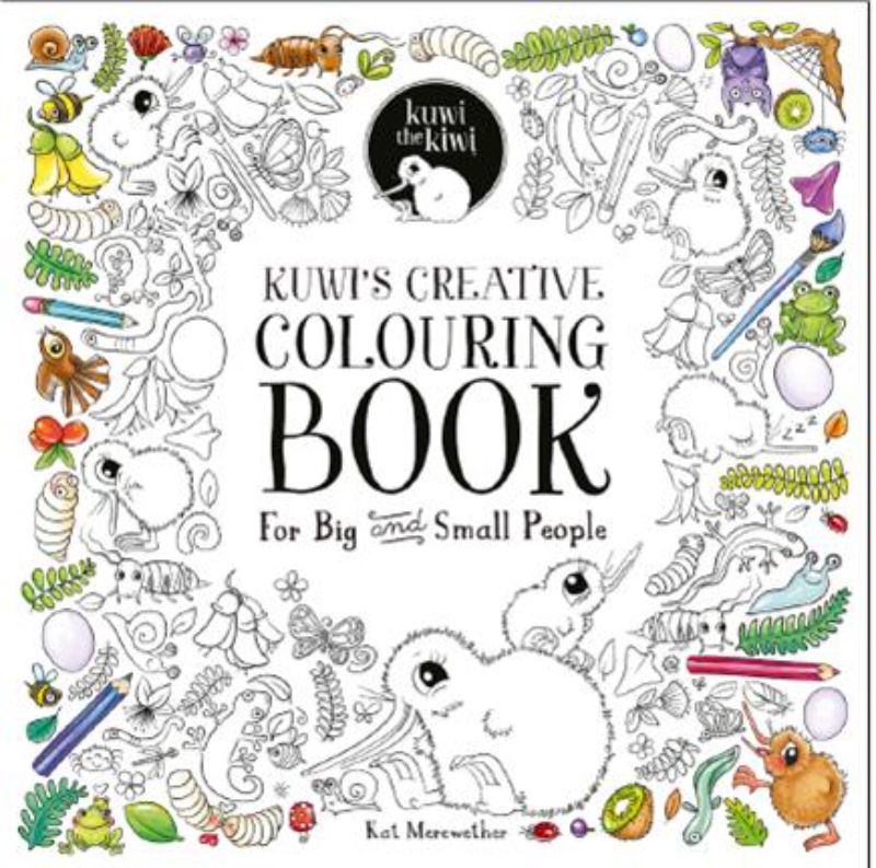 Kuwis Creative Colouring Book features intricate illustrations for families to enjoy creative coloring adventures together.