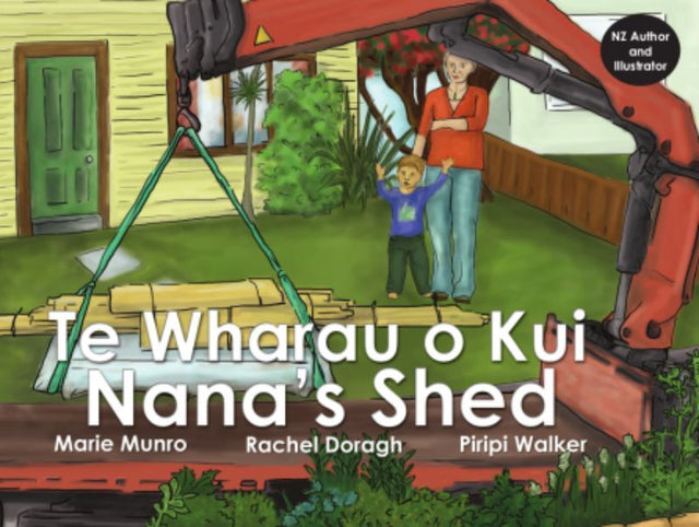 Illustrated children's book 'Nana's Shed' featuring a heartwarming story about creativity and family adventures in building dreams.