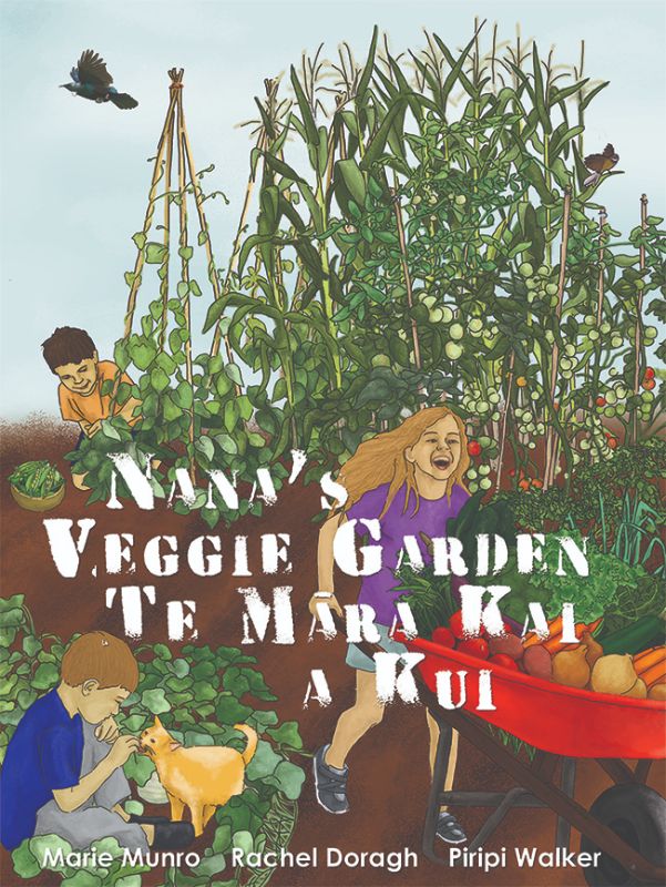 Charming children's book about gardening featuring vibrant illustrations and Maori words, perfect for young readers.