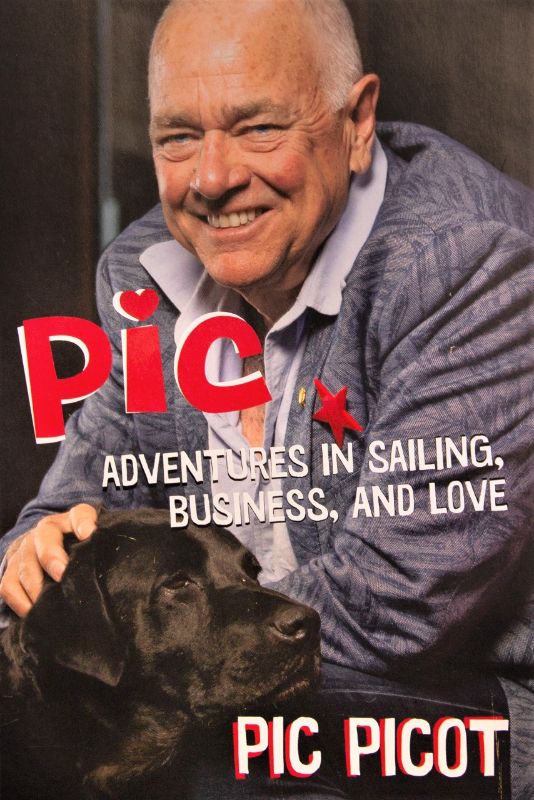 Cover of "Adventures in Sailing Business and Love" by Pic Picot, depicting a journey through entrepreneurship and life lessons.