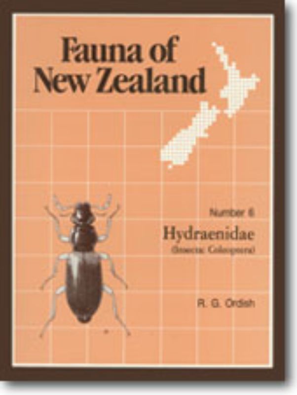Paperback book "FAUNA 6 - HYDRAENIDAE" by R Ordish, exploring New Zealand's water beetles and their ecosystems.