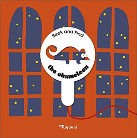 Colorful hardcover seek-and-find book featuring chameleons, engaging observation skills, and vibrant patterned images.