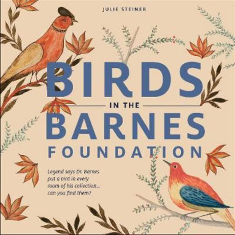 Whimsical hardback guide for bird-watching at the Barnes Foundation, blending art and nature exploration.