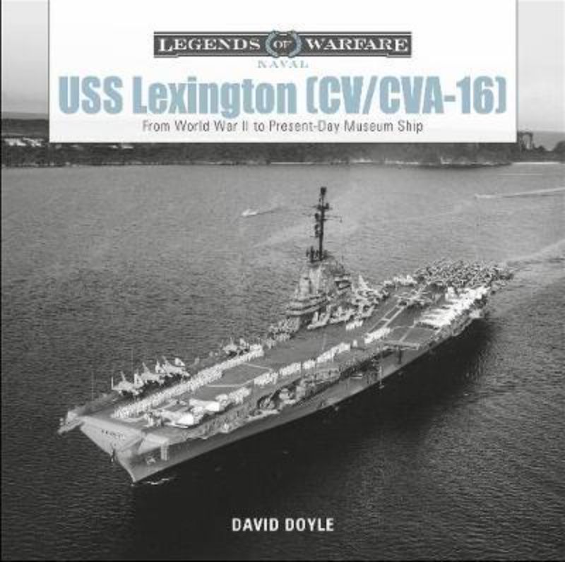 Hardback book featuring over 200 photos detailing the USS Lexington's historic role in WWII and naval aviation.