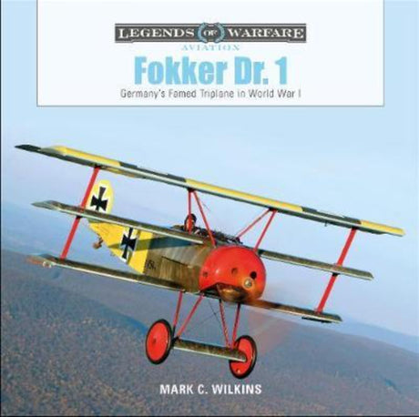 Hardback book on the Fokker Dr. 1 triplane, featuring its design, history, and notable pilots from WWI.