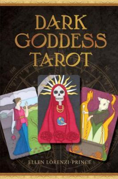 Dark Goddess Tarot deck featuring 78 intricate cards depicting divine female figures for empowerment and self-reflection.