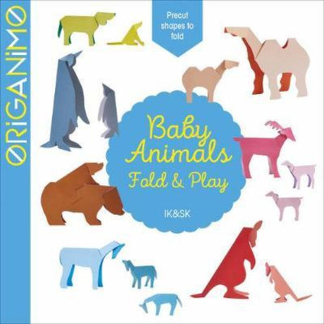 Colorful paper engineering book for kids featuring adorable foldable baby animals and their parents for creative learning fun.