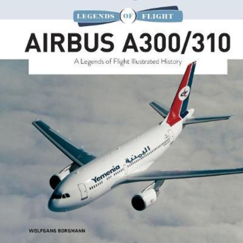 Hardback book by Wolfgang Borgmann on Airbus A300/310's history, featuring 144 pages of text and vibrant photos.