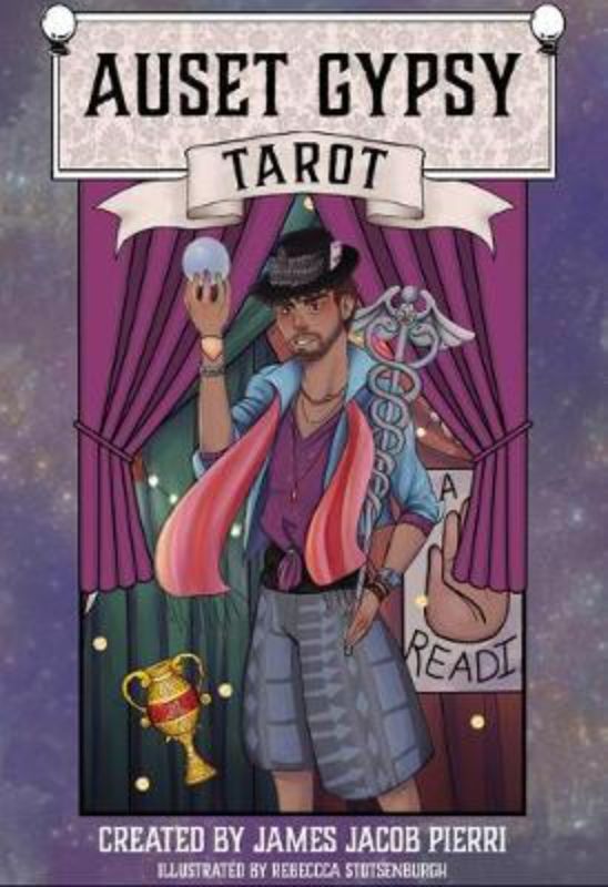 Auset Gypsy Tarot deck featuring 78 vivid cards, blending modern art with traditional Tarot wisdom for spiritual growth.