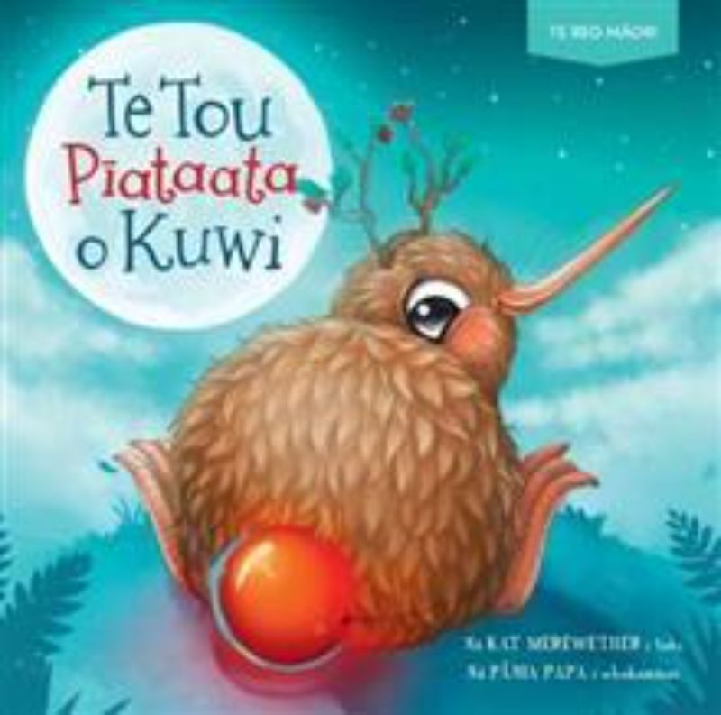 Illustrated children's book 'Te Tou Piataata o Kuwi' featuring Kuwi the kiwi, promoting friendship and cultural heritage.