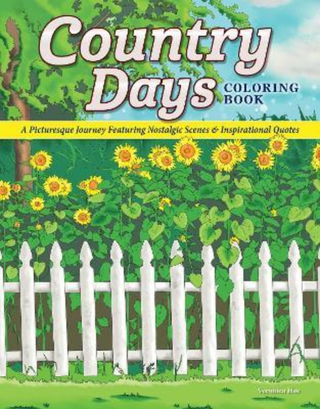 A peaceful coloring book featuring 32 hand-drawn rural scenes, perfect for relaxation and creativity.