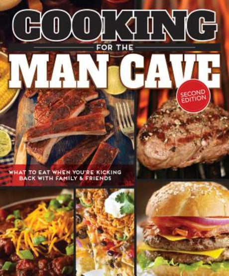 "Cookbook featuring over 100 recipes for grilling, smoking, and camping, perfect for culinary adventures in the man cave."