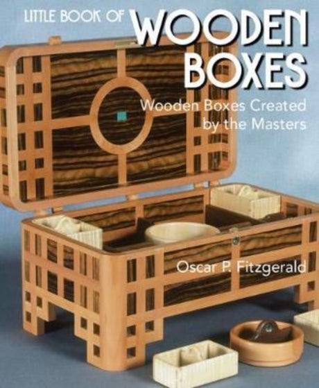 Hardcover book featuring stunning wooden box designs by top artisans, with expert techniques and colorful photographs.