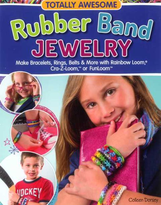Colorful rubber band jewelry guide with creative projects for stylish bracelets, necklaces, and earrings for all ages.