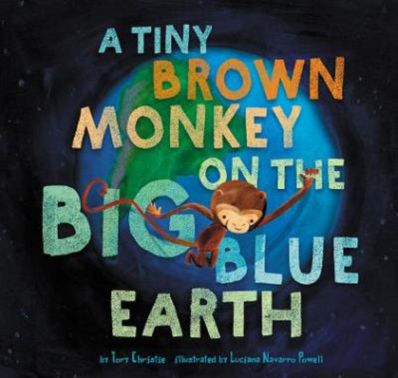 A charming children's book featuring a tiny brown monkey exploring diverse global landscapes and cultures.