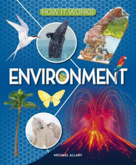 Hardback book "How it Works - Environment" by Michael Allaby, featuring large illustrations and 48 pages on ecosystems and biodiversity.