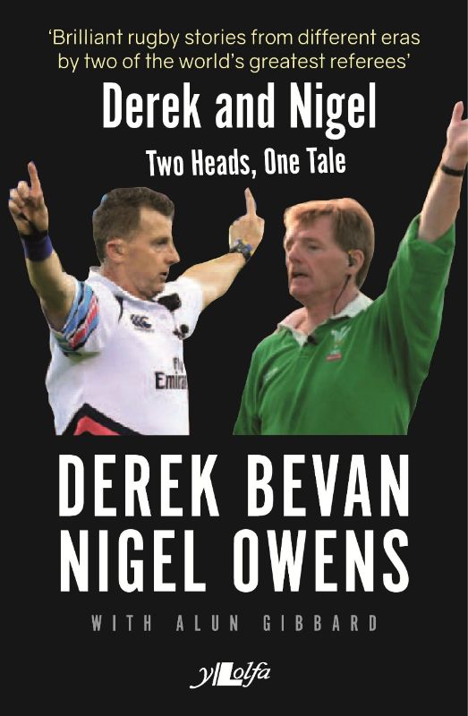 Cover of 'Derek & Nigel - Two Heads One Tale', showcasing rugby legends sharing their unforgettable World Cup experiences.