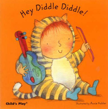 Brightly illustrated 'Hey Diddle Diddle' board book for babies, featuring nursery rhymes to enhance bonding and language skills.